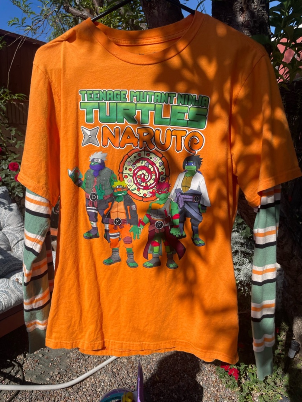 Nickelodeon Orange Teenage Mutant Ninja Turtles x Naruto Long-Sleeve Tee